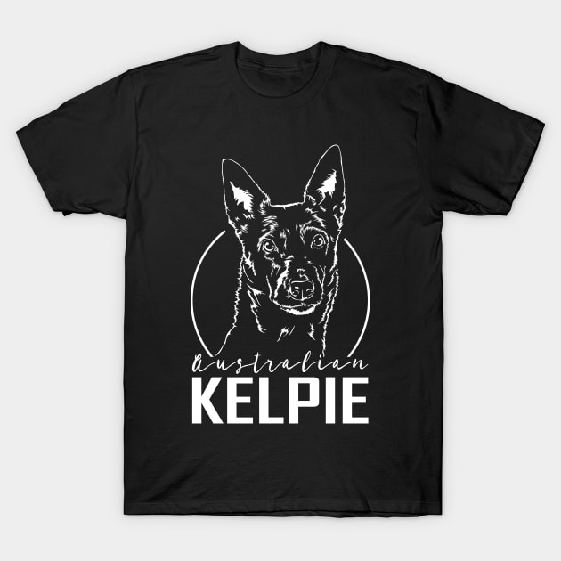 Australian Kelpie dog Portrait T-Shirt by wilsigns